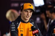 Oscar Piastri speaking to the media after crashing out of the Azerbaijan Grand Prix - Source: Getty